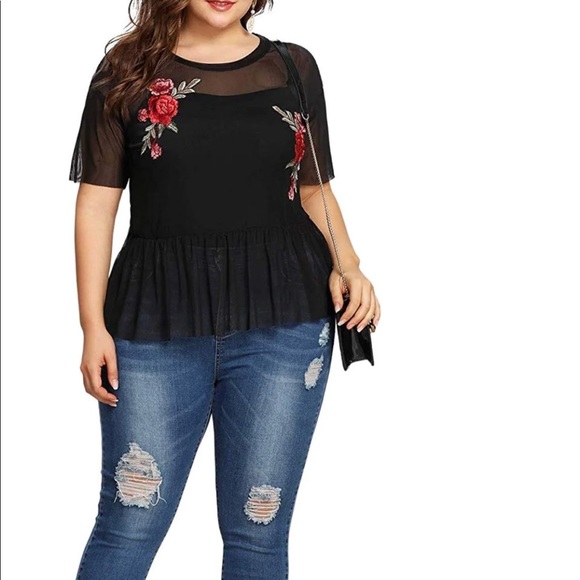 Rose mesh shirt - Picture 1 of 4
